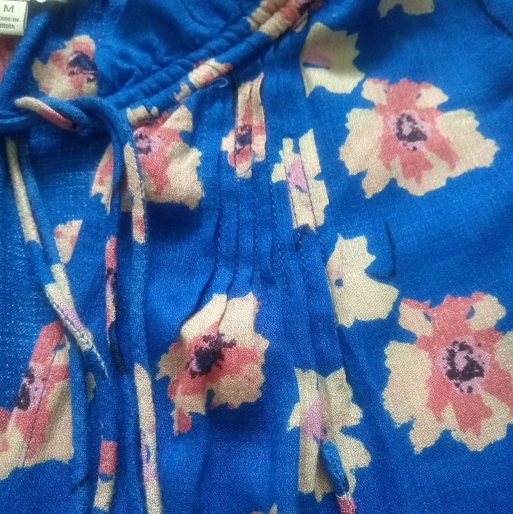 Ruffle Neck Split Sleeve Peasant Boho Blouse - image 4